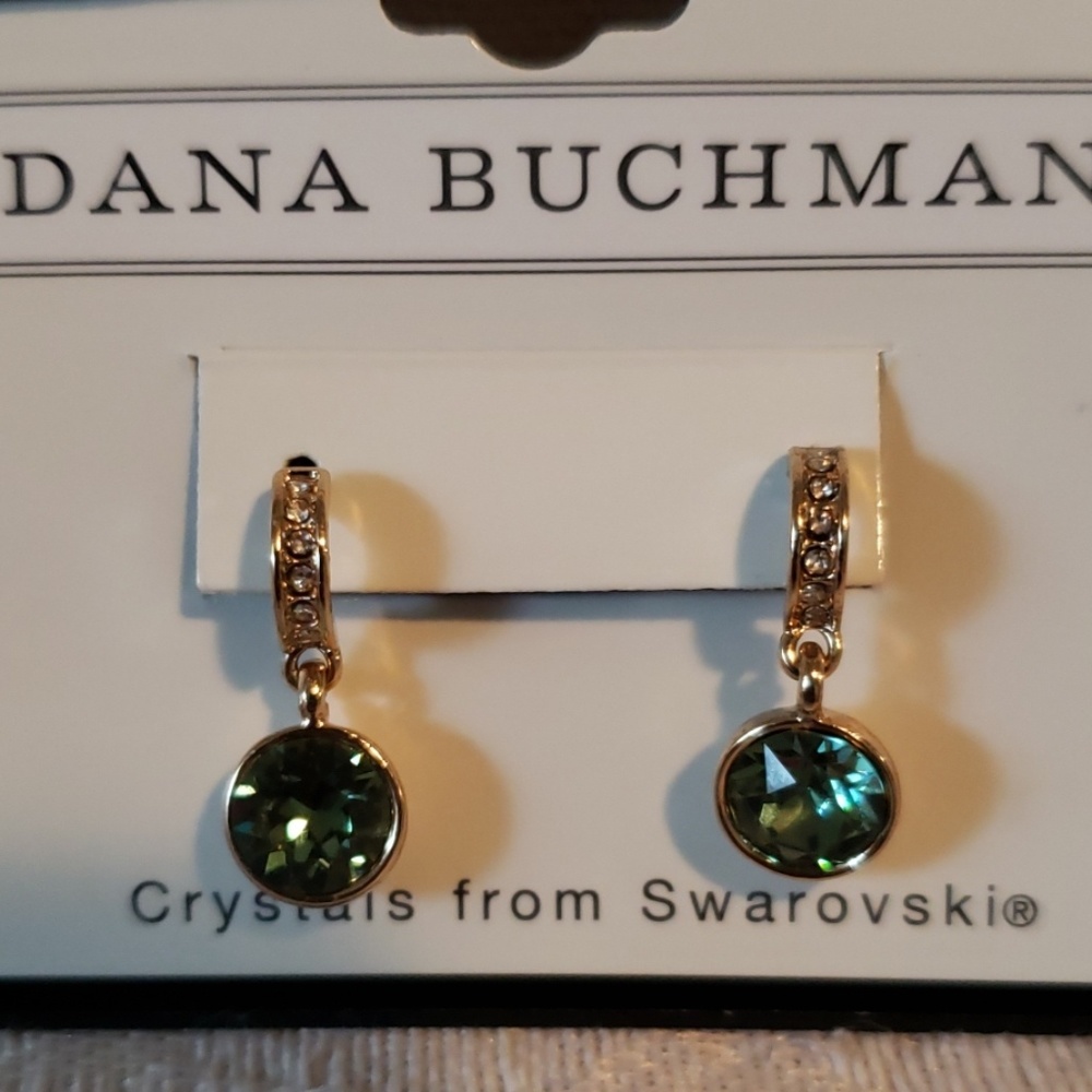 Dana buckman sterling god ear rings with emerald g